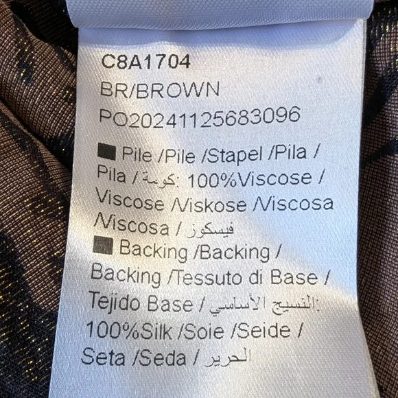 Rich Radi Q's Glittery Silk Burnout Velvet Blouse - Star Queen Brown Size XSmall - Picture 11 of 11